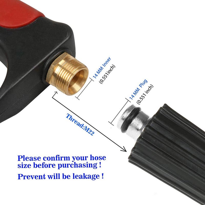 Sooprinse High Pressure Washer Gun Power Spray Gun 4000psi with 19 inch Extension Replacement Wand Lance,5 Quick Connect Nozzles for Honda Excell Troybilt, Generac, Simpson, Briggs Stratton - Image 2